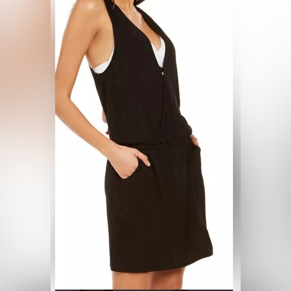 Calvin Klein Black Sleeveless V-Neck Cover Up size M PTP 20 NWOT